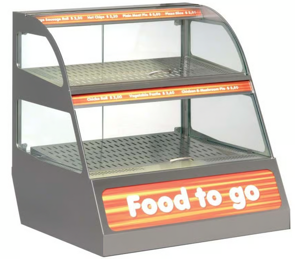 UNIS Square 2 Tray I HOT Kentucky I Table Top I Food Warmer Display I Hot I Food Display Cabinet
