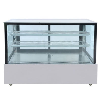 Bonvue SSU150-2XB | 2 Shelves | Black Trim | Square Glass Refrigerated | Food Display | Cake Display Cabinet