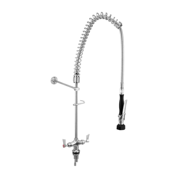 3monkeez T-3M53007 Stainless Steel Dual Bench Mounted Pre Rinse Unit I No Pot Filler
