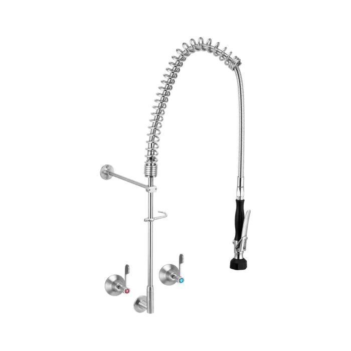 3monkeez T-3M53810 Stainless Steel Wall Stops And Elbow Pre Rinse Unit I No Pot Filler