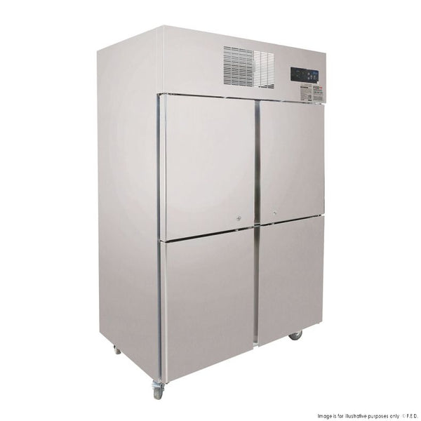 F.E.D SUC1000 I Thermaster I Tropical 4 x Half Door I Upright Fridge I Commercial Upright Fridge