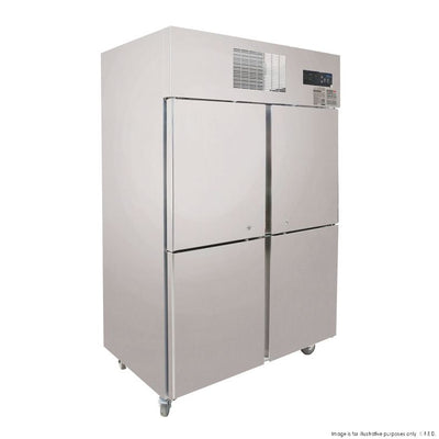 F.E.D SUF1000 I Thermaster I Tropical 4 x Half Door SS I Upright Freezer
