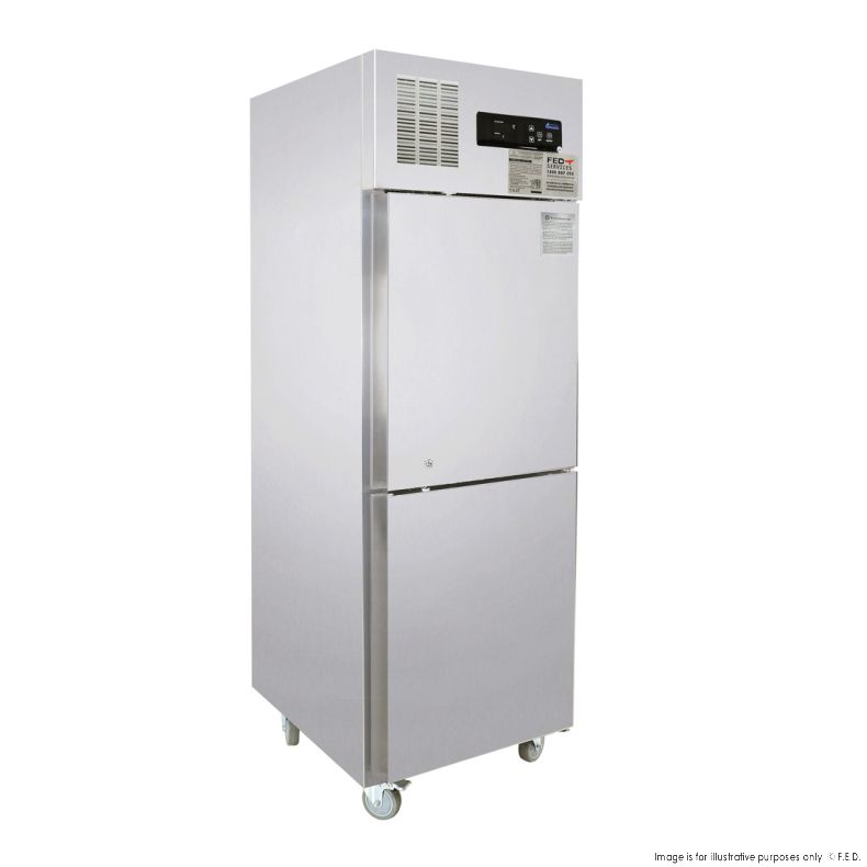 F.E.D SUF500 I Thermaster I Tropical 2 x Half Door SS I Upright Freezer