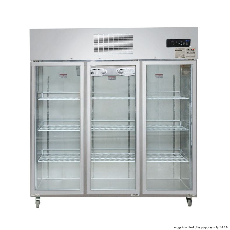 F.E.D SUFG1500 I 3 Door Freezer Commercial I Upright Display Freezer I Display Freezer