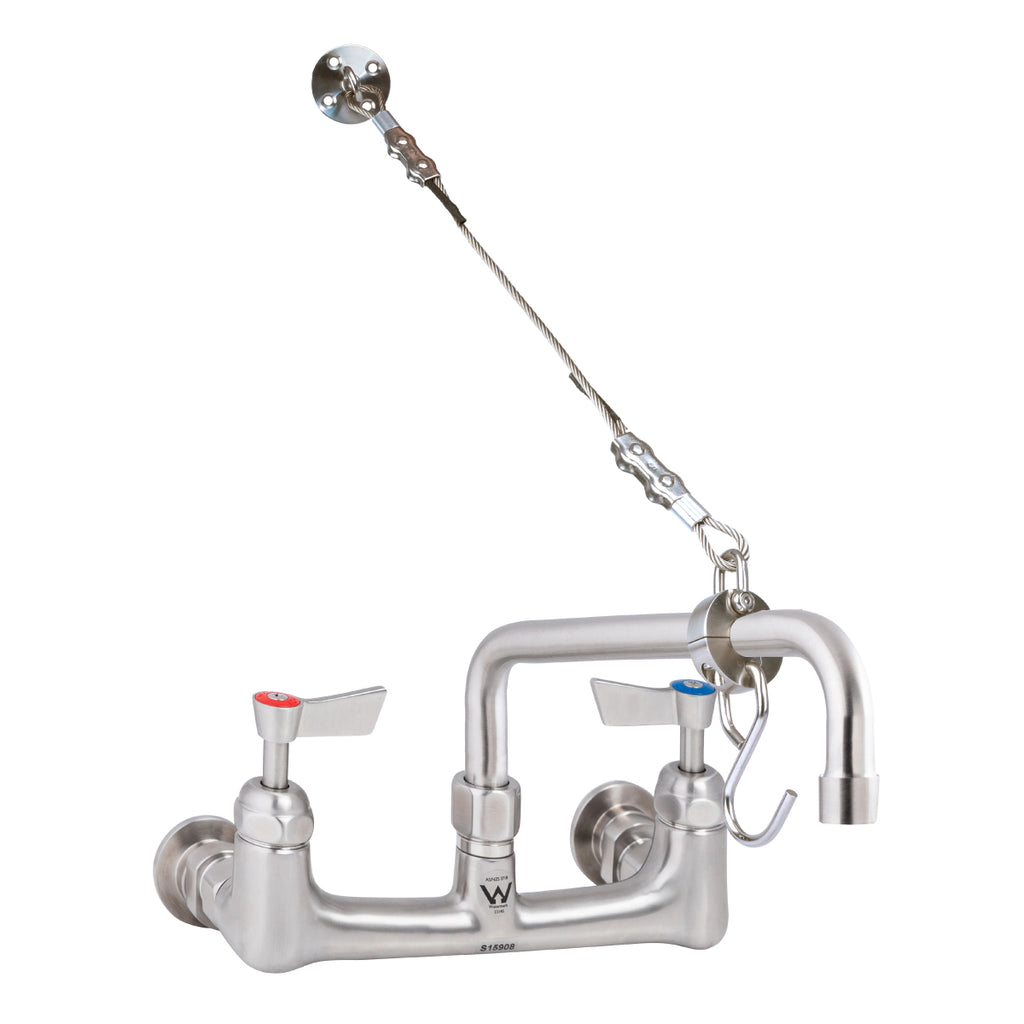3monkeez T-3MCSKIT-E08 Cleaners Sink Exposed Wall Mount Body with Fixed Spout and Wall Bracket