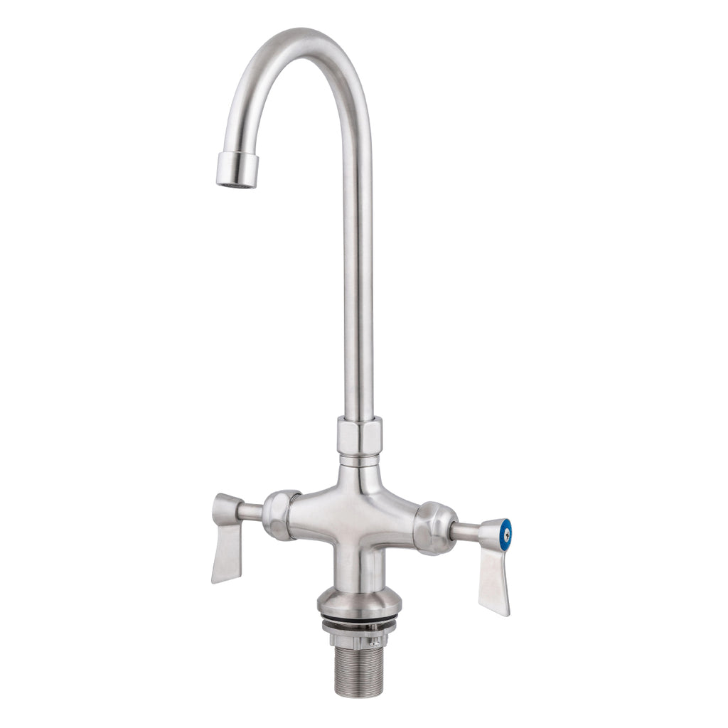 3monkeez T-3MDHG12 Dual Bench Mount Body with Gooseneck Swivel 12" Spout