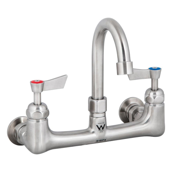 3monkeez T-3MEWG12 Stainless Steel Exposed Wall Mount Body with Gooseneck Swivel 12" Spout