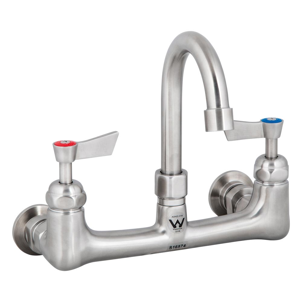 3monkeez T-3MEWG07 Stainless Steel Exposed Wall Mount Body with Gooseneck Swivel 7" Spout