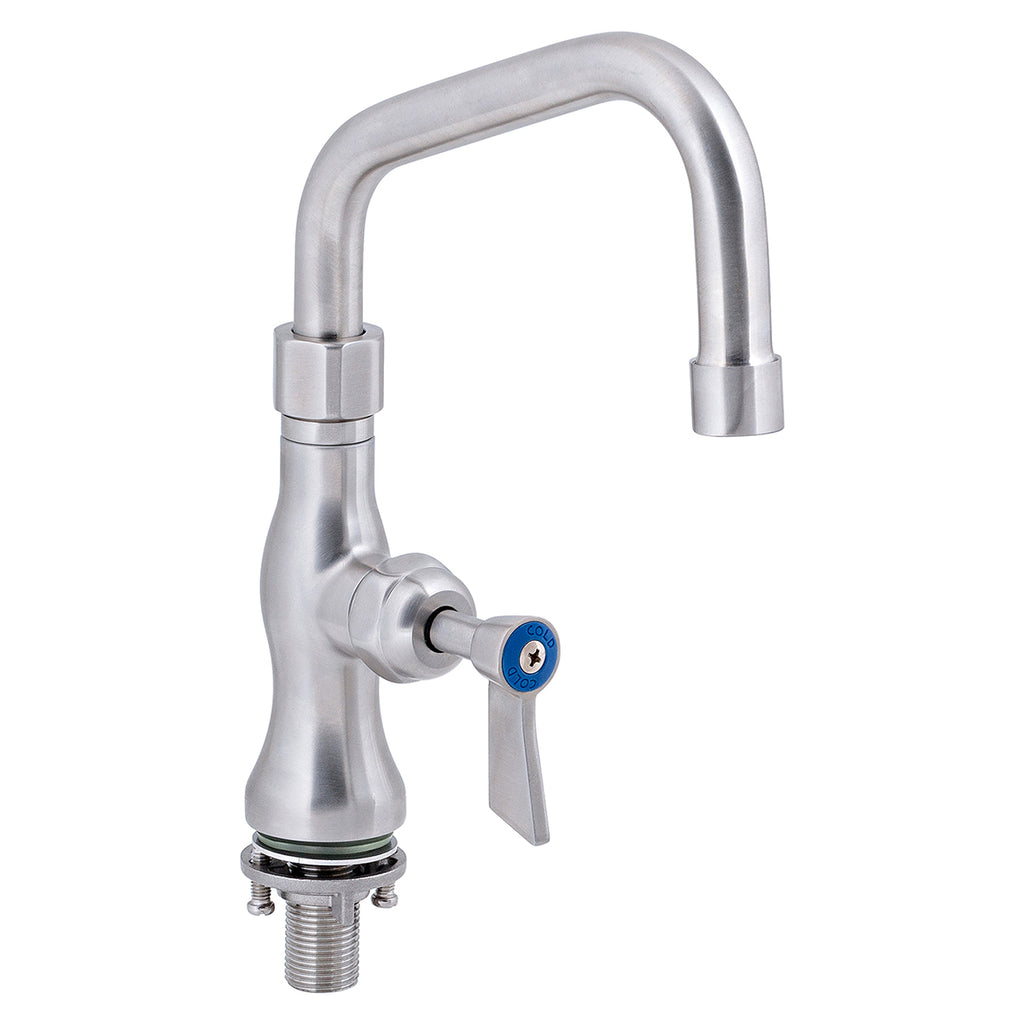 3monkeez T-3MSH06 Stainless Steel Single Control Bench Mount Tap Body with 6" Spout