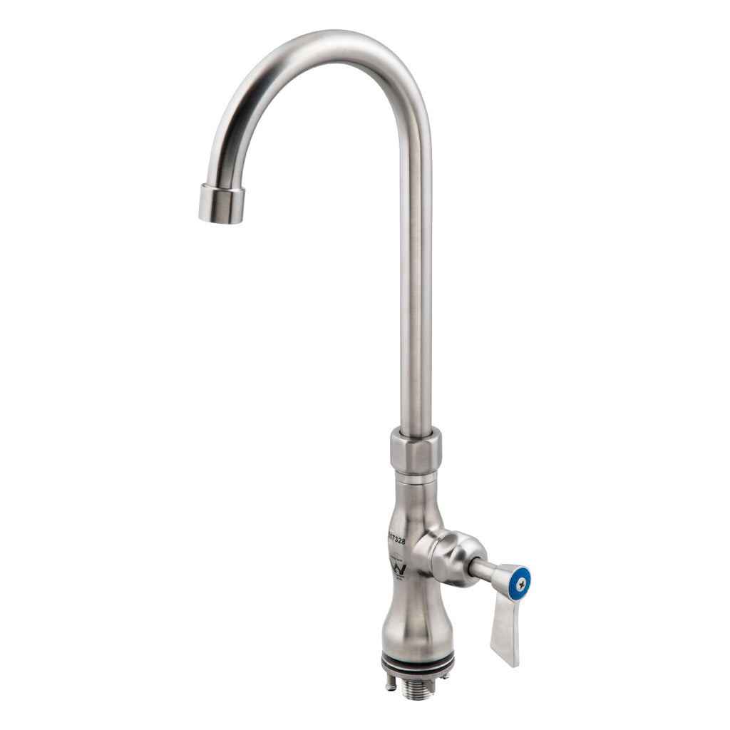 3monkeez T-3MSHG12 Single Bench Mount Body with Single Control and 12" Gooseneck Swivel Spout