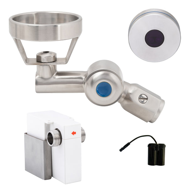 3monkeez T-3MSS-BUB45SB 45 Degree Hob-Mount Sensor Bubbler with Metal Mouthguard Battery Operated