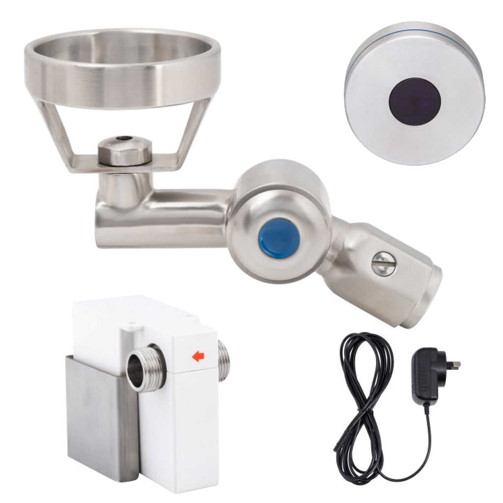 3monkeez T-3MSS-BUB45SM 45 Degree Hob-Mount Sensor Bubbler with Metal Mouthguard Mains Operated