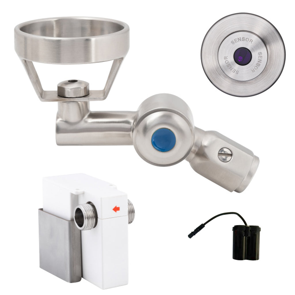 3monkeez T-3MSS-BUB45SWB 45 Degree Wall-Mount Sensor Bubbler with Metal Mouthguard Battery Operated