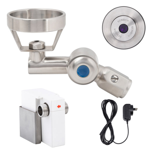 3monkeez T-3MSS-BUB45SWM 45 Degree Wall-Mount Sensor Bubbler with Metal Mouthguard Mains Operated