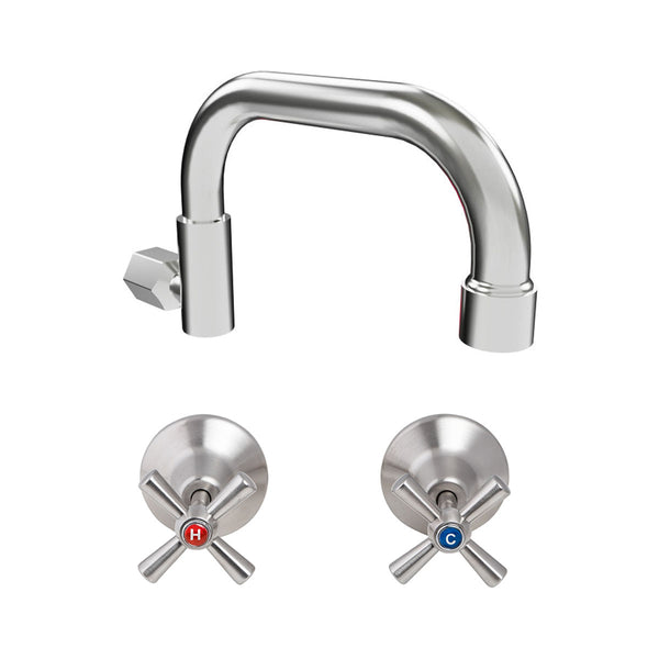 3monkeez T-3MSS-CSCTS Cleaner's Sink Tap Set with Swivel Spout and Cross Handle Top Assemblies