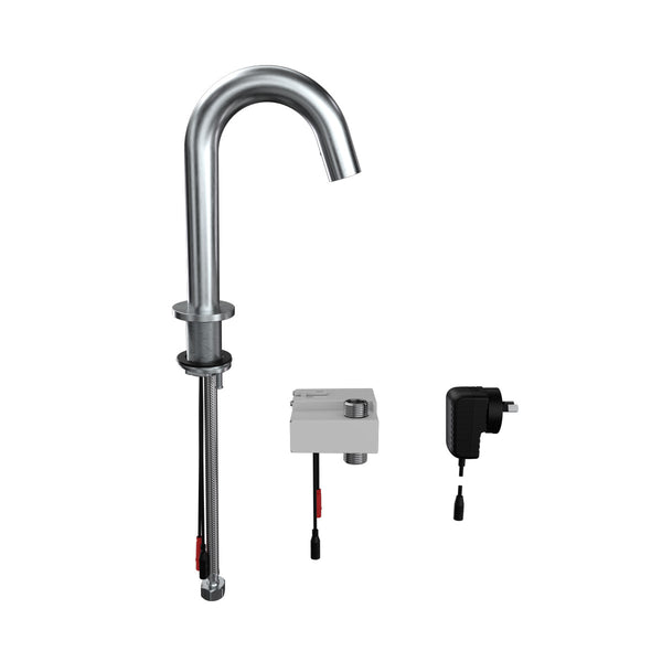 3monkeez T-3MSS-GHMST21M Gooseneck Bench Mounted Infrared Sensor Tap - Mains Operated