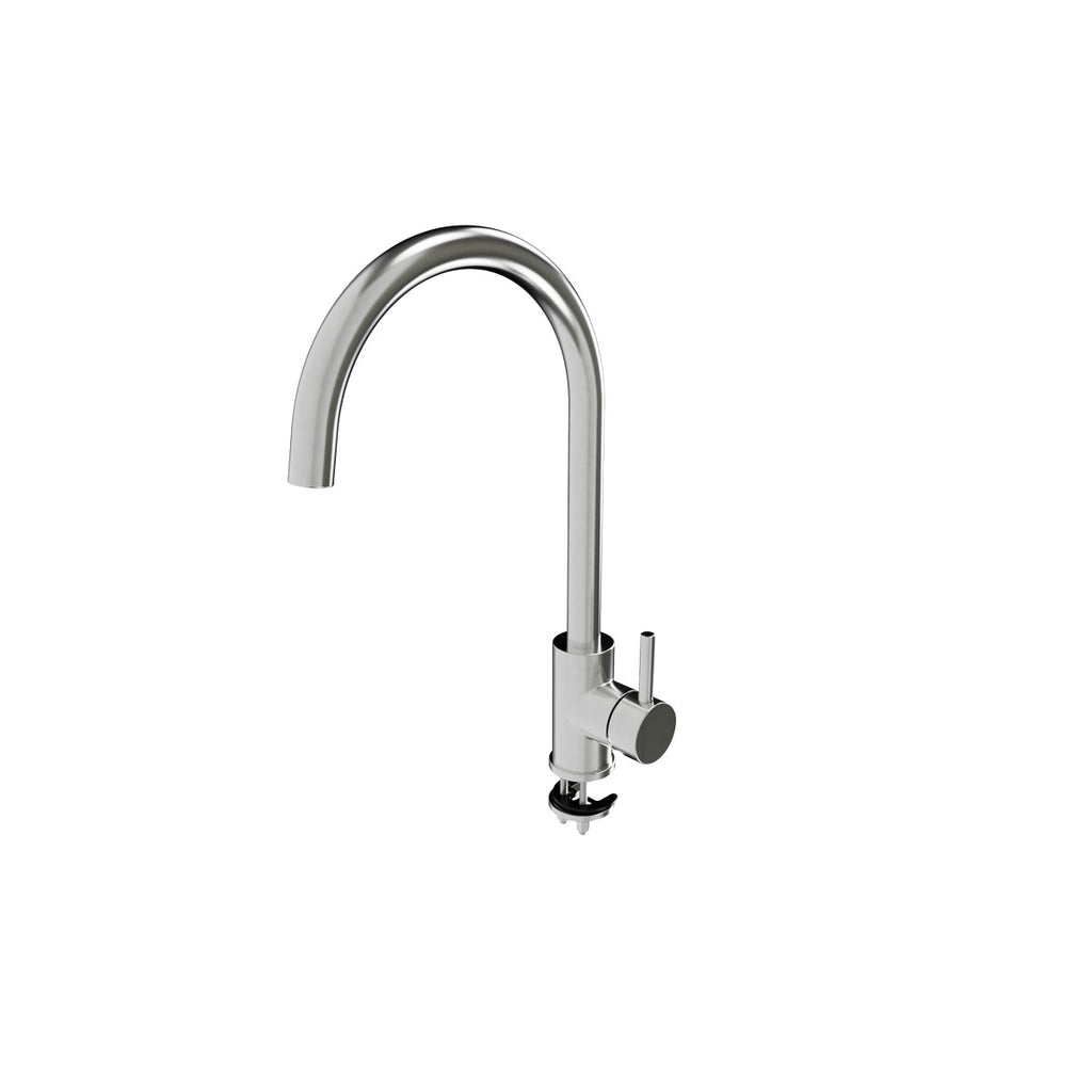 3monkeez T-3MSS-GS5MIX Stainless Steel Swivel Gooseneck Sink Mixer