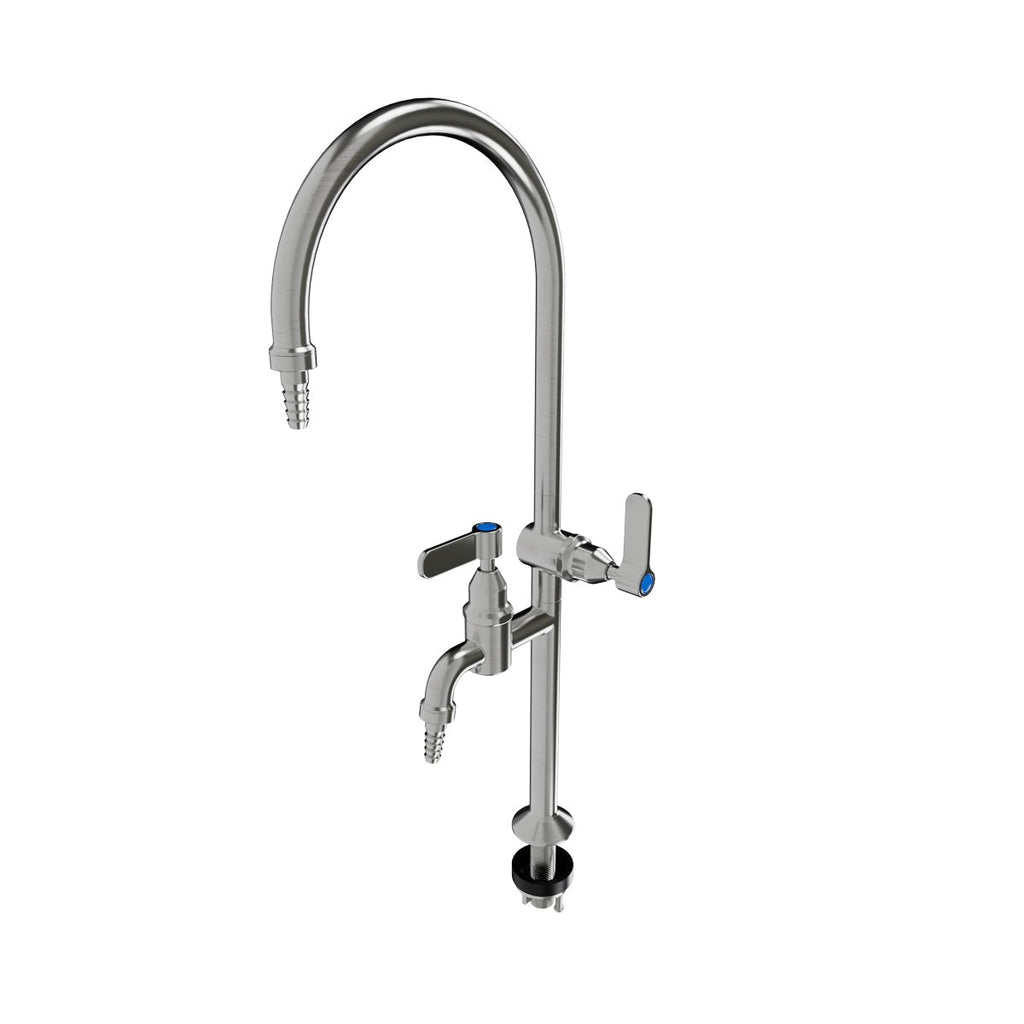 3monkeez T-3MSS-LABLFG08-TN Lever Handle Type 8 Laboratory Tap with Tube Nozzle on Main Spout