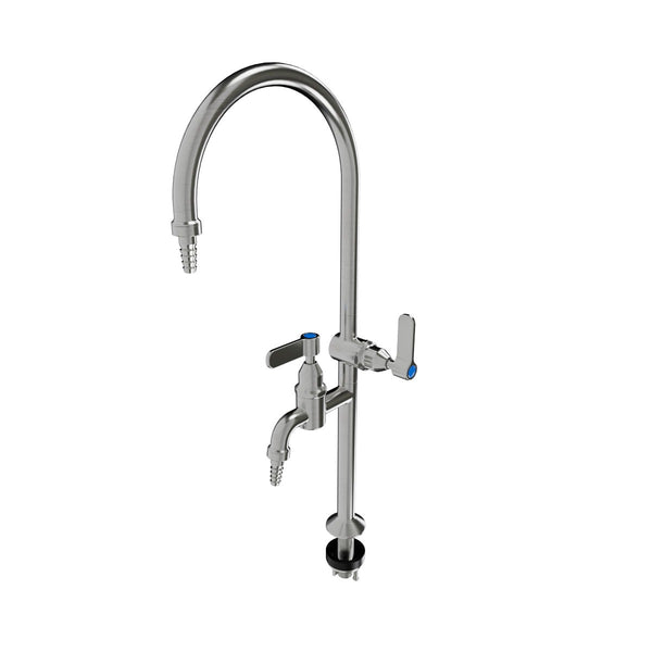 3monkeez T-3MSS-LABLFG08-TN Lever Handle Type 8 Laboratory Tap with Tube Nozzle on Main Spout