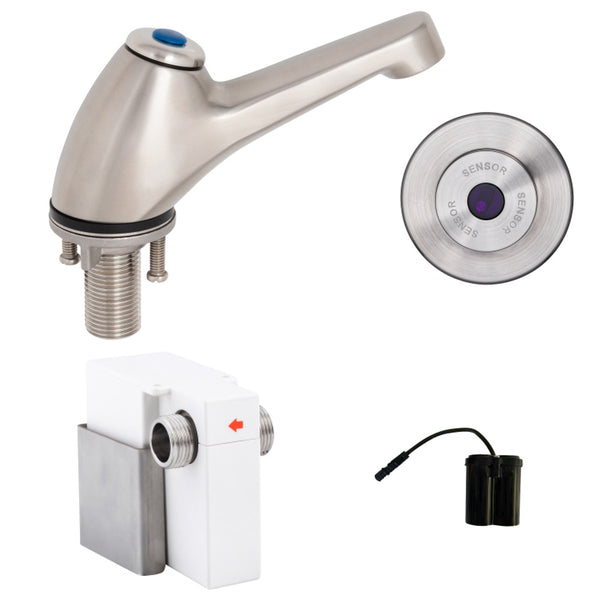 3monkeez T-3MSS-PTSWB Pillar Tap with Wall-Mount Sensor Battery Operated