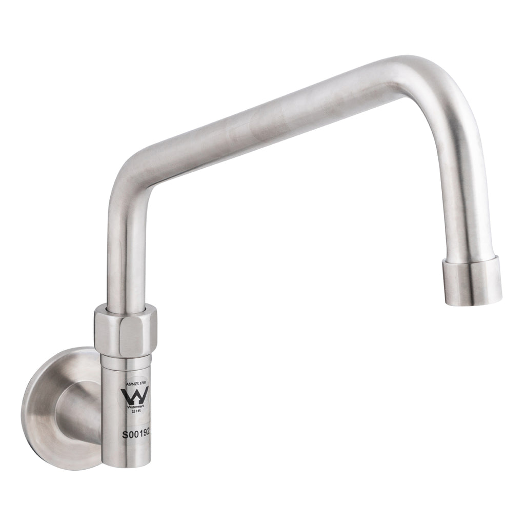3monkeez T-3MWE12 Stainless Steel Wall Elbow and 12" Spout