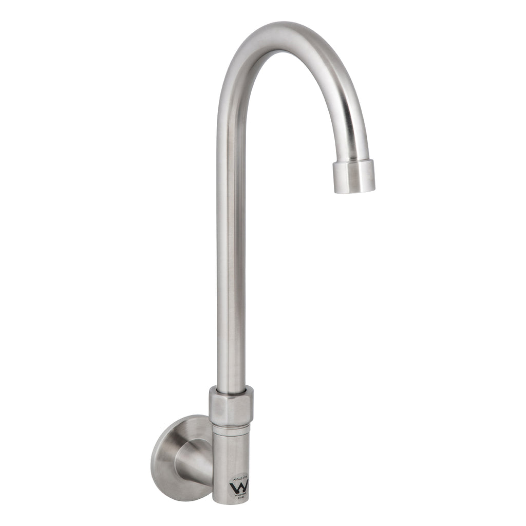 3monkeez T-3MWEG12 Stainless Steel Wall Elbow with 12" Gooseneck Swivel Spout