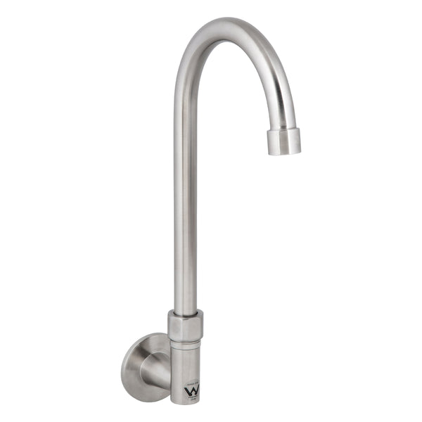 3monkeez T-3MWEG12 Stainless Steel Wall Elbow with 12" Gooseneck Swivel Spout