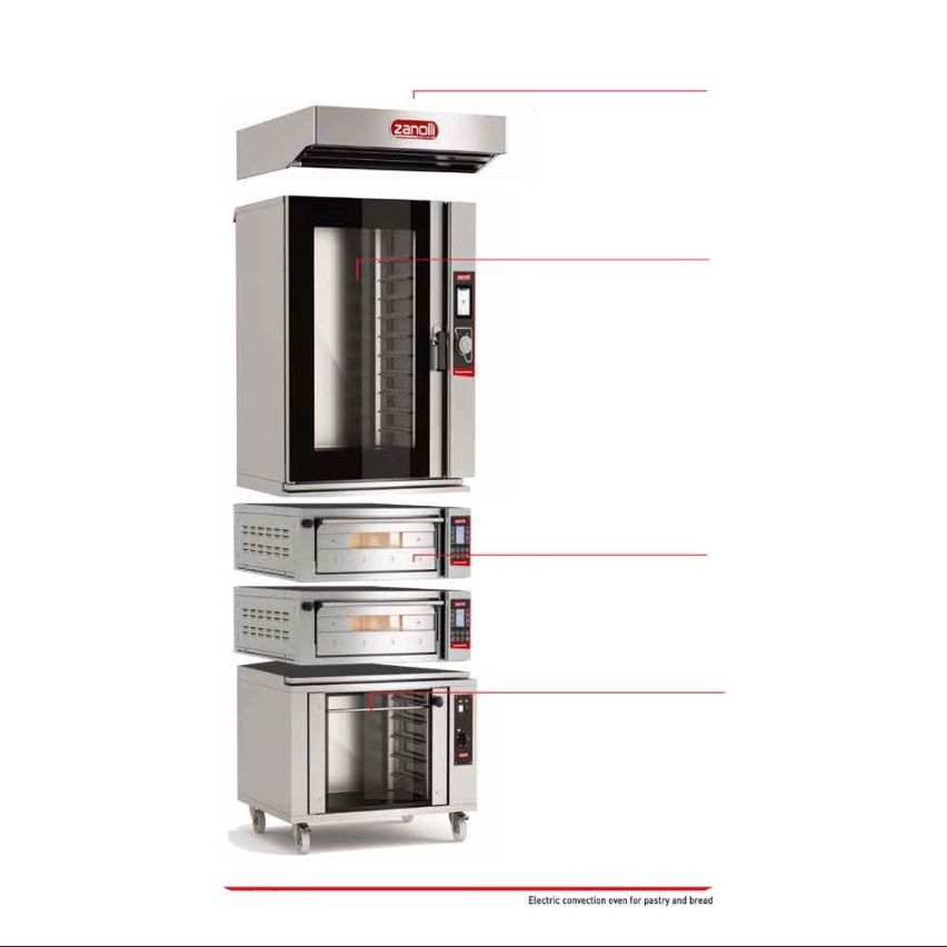 Zanolli I TAE101P3 I Combi Teorema I Baking Tower I 6 Tray I Convection Oven I 2+2 Tray I Double Deck Oven I 6 Tray I Prover I Bakery Prover