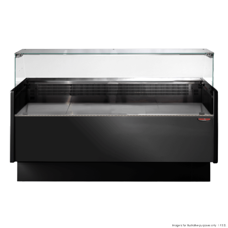F.E.D TDMR-0815B Tecnodom I Black Wide I Deli Display I with Storage I and Castors