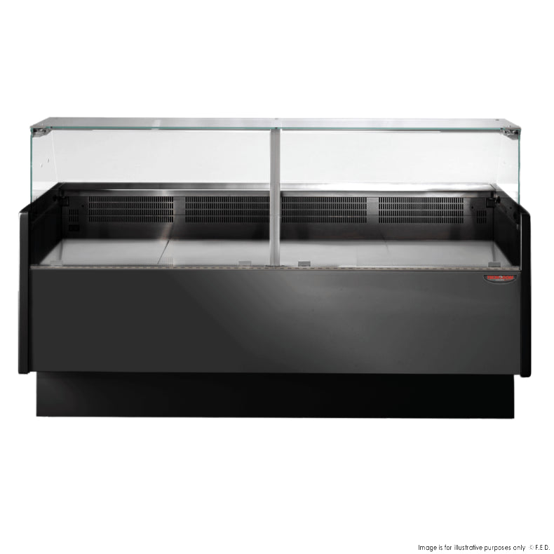 F.E.D TDMR-0820B Tecnodom I Black Wide I Deli Display I with Storage I and Castors