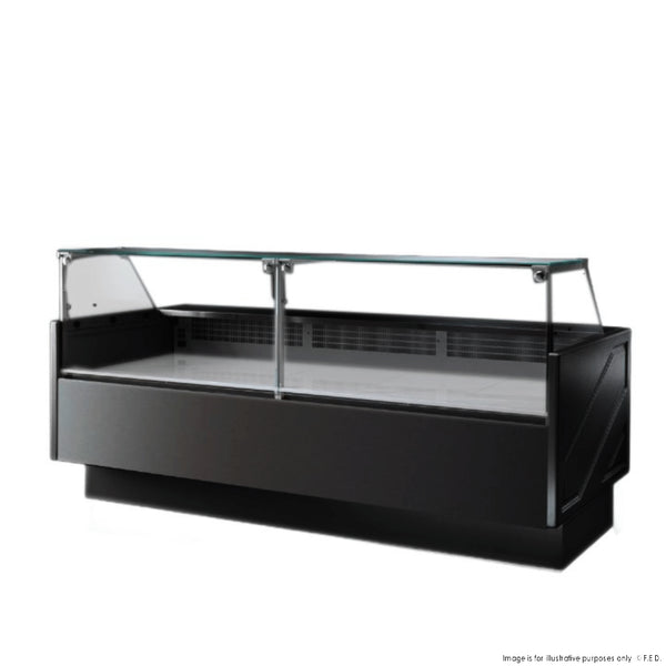 F.E.D TDMR-0825B Tecnodom I Black Wide I Deli Display I with Storage I and Castors