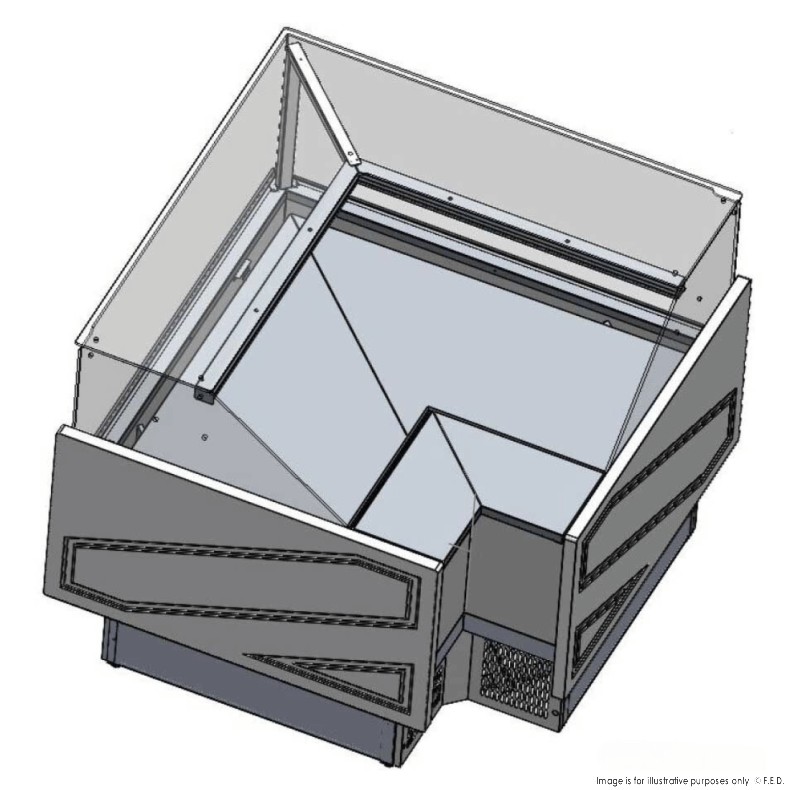 F.E.D TDMR-08E Tecnodom I Black Corner I Deli Display I with Storage I and Castors