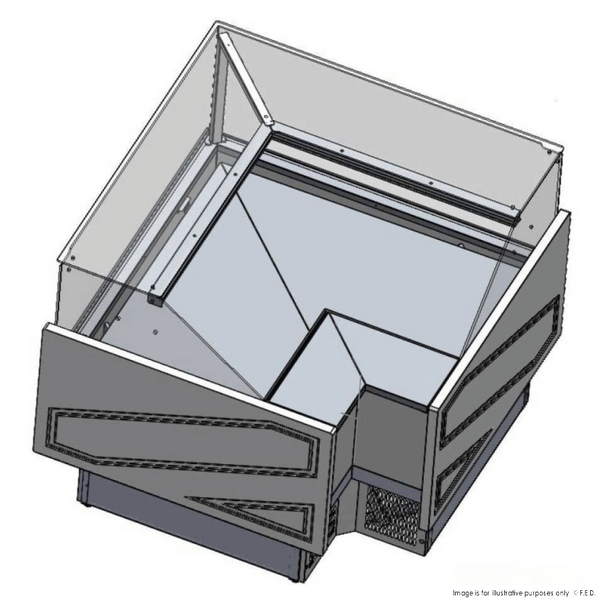 F.E.D TDMR-08E Tecnodom I Black Corner I Deli Display I with Storage I and Castors