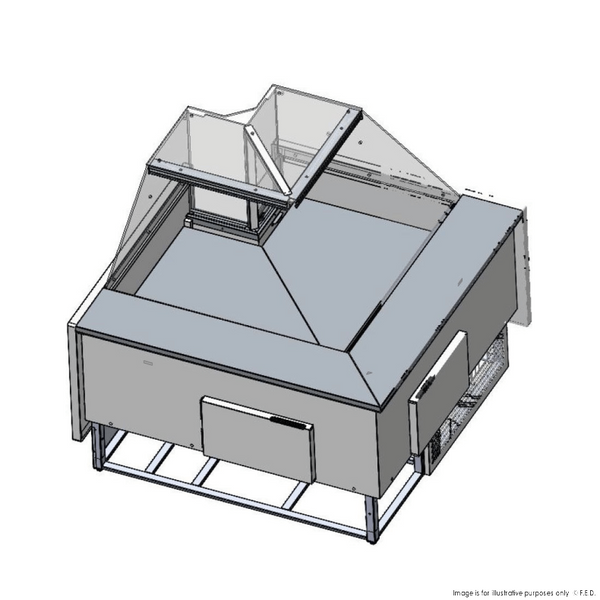 F.E.D TDMR-08I Tecnodom I Black Corner I Deli Display I with Storage I and Castors