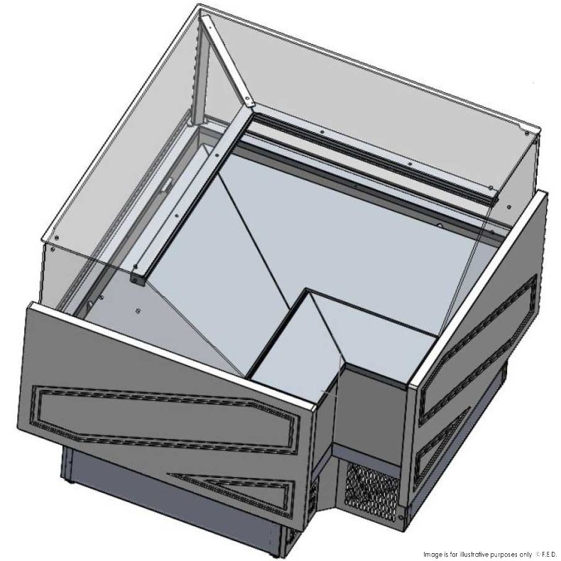 F.E.D TDMR-E Tecnodom I Black Corner I Deli Display I with Storage I and Castors