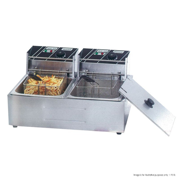 F.E.D TEF-82KW I 2 Tank I Electric Fryer I Benchtop Fryer