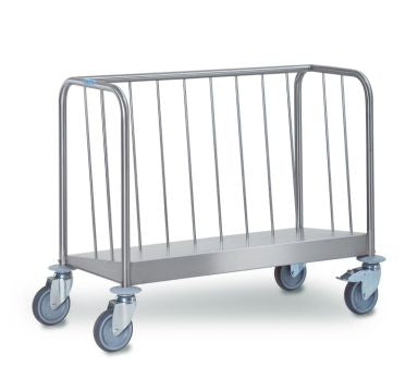 Plate Trolley, Hupfer TETW-1-26-N,  Stainless Steel, Trolley, Low Version, Single Sided  

