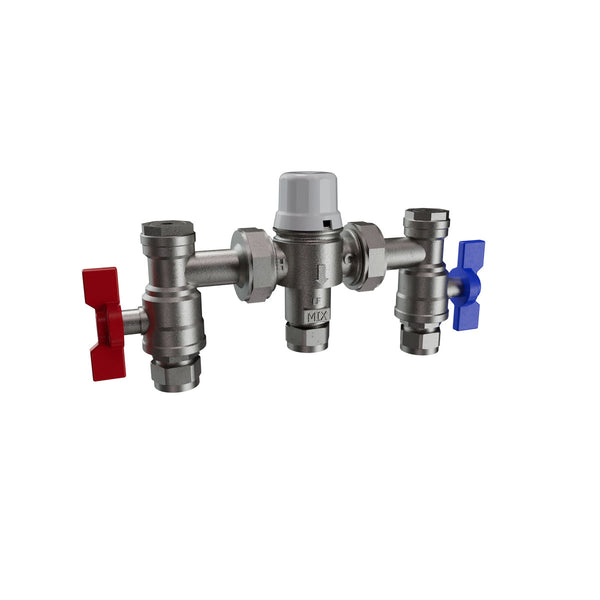 3monkeez TMV15-BV Thermostatic Mixing Valve - Pre-set 38 Degrees