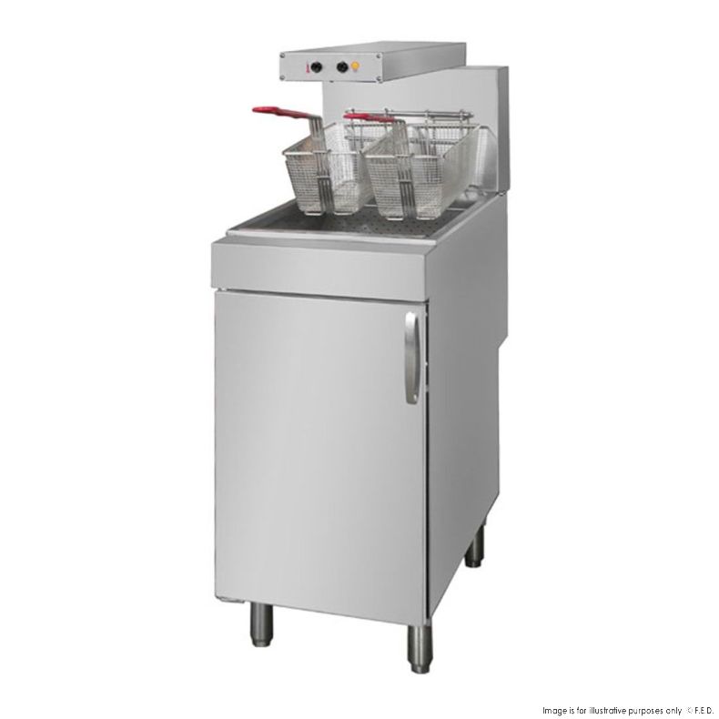 F.E.D VX15E I Chip Dump I 2 Basket Deep Fryer
