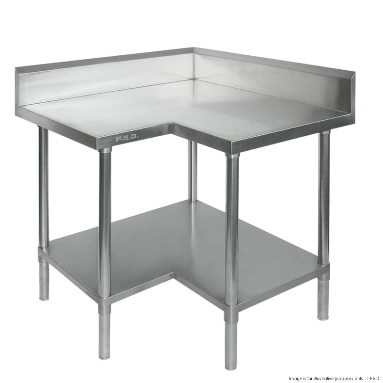 Modular Systems WBCB6-0900/A | Corner Work Bench | with Splashback | Under Shelf Storage