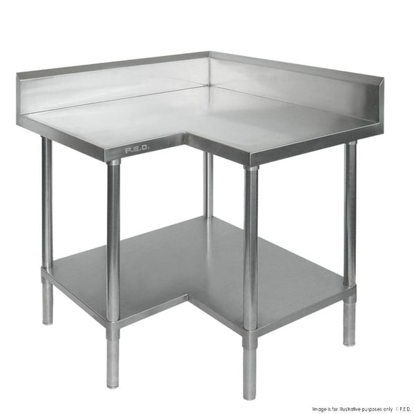 Modular Systems WBCB6-0900/A | Corner Work Bench | with Splashback | Under Shelf Storage