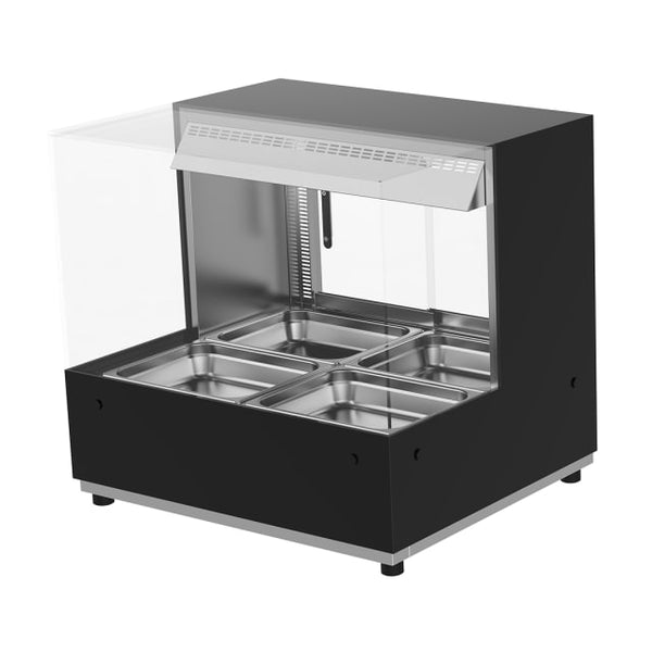 Woodson WH.HFSQB22 | Hot Food Displays | Square Glass | Black | 2 Module
