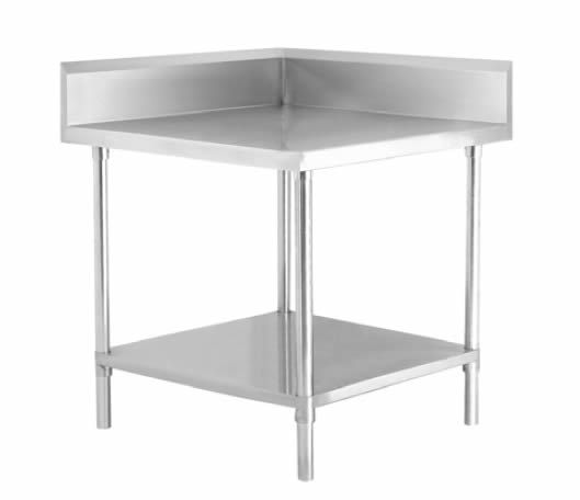 Mixrite WTCS7B Corner Flat Top Work Bench with Splashback 700mm Deep - 700mm Wide