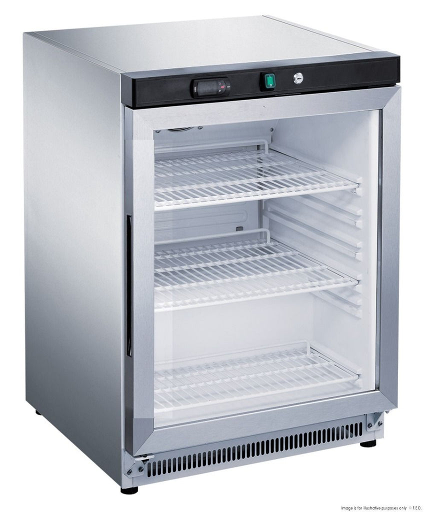 FED-X XR200SG Stainless Steel Upright Static Display Fridge