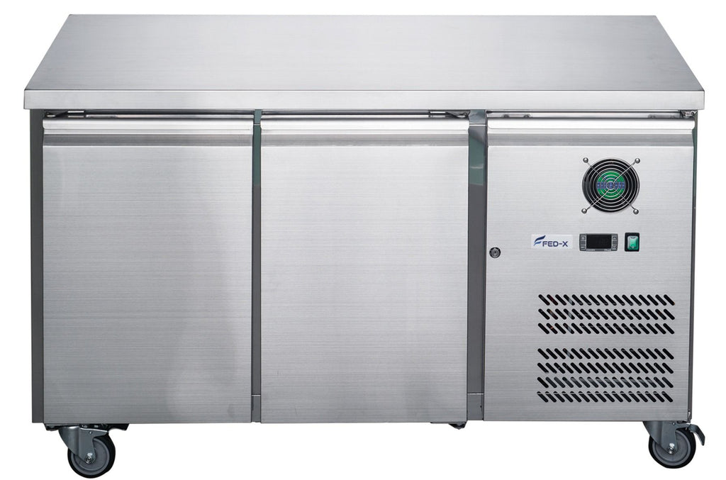 F.E.D XUB6C13S2V I Stainless Steel Fridge I Double Door Fridge I Bench Fridge