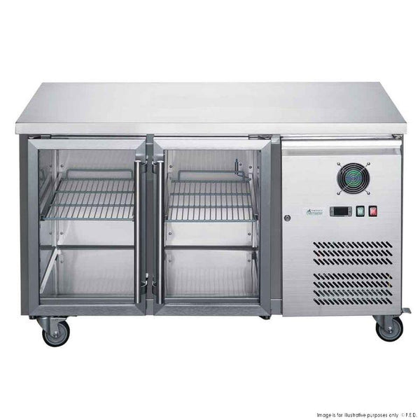 F.E.D XUB6C13G2V I Double Door Fridge I Glass Door Fridge I Bench Fridge