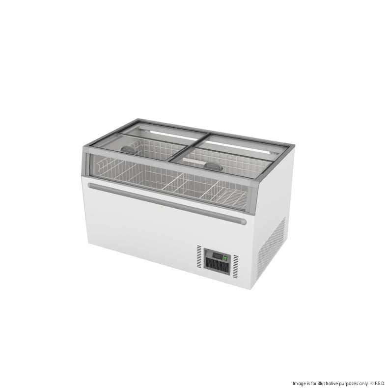 F.E.D ZCD-L145G I Thermaster I Supermarket Island Freezer I with Sliding I Glass Lid