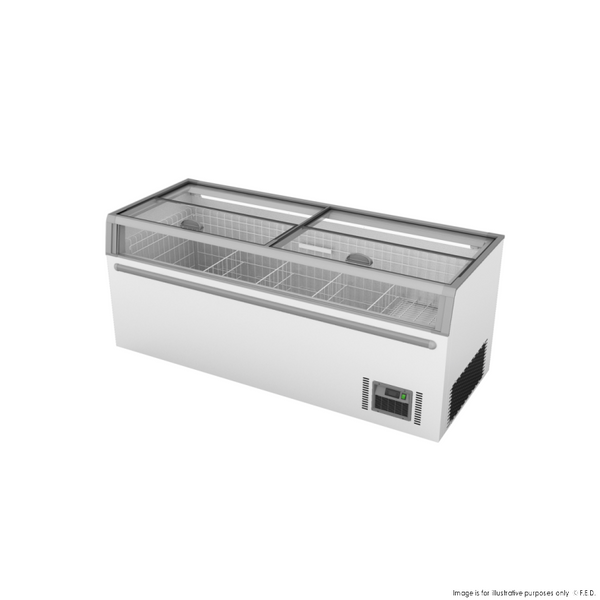 F.E.D ZCD-L210G I Thermaster I Supermarket Island Freezer I with Sliding I Glass Lid