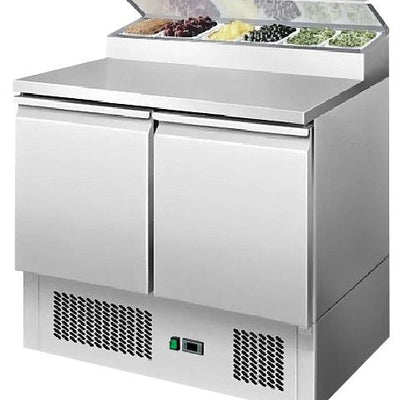 Atosa ESL3832 I 2 Door Prep Fridge I Open Top I Prep Fridge Commercial I 900mm Wide