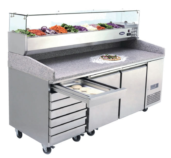 Pizza Preparation Fridge, Atosa, EPF3480, 2 Door, Pizza Station